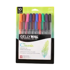 Sakura Gelly Rol Classic Gel Pen Set | 10 Assorted Colors | Medium Point Size