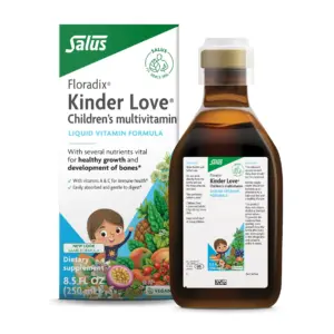 Floradix Kinder Love Children's Multivitamin | Liquid Multivitamin for Kids with Vitamins A | C | D and E | Calcium and More | Vegetarian | Non-GMO | Gluten-Free | 8.5 fl Ounce | 8.5 fl Ounce ( Pack of 1 )