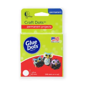 Glue Dots Clear Craft Adhesive Dots | 0.5 Inches | 200 Count | Single