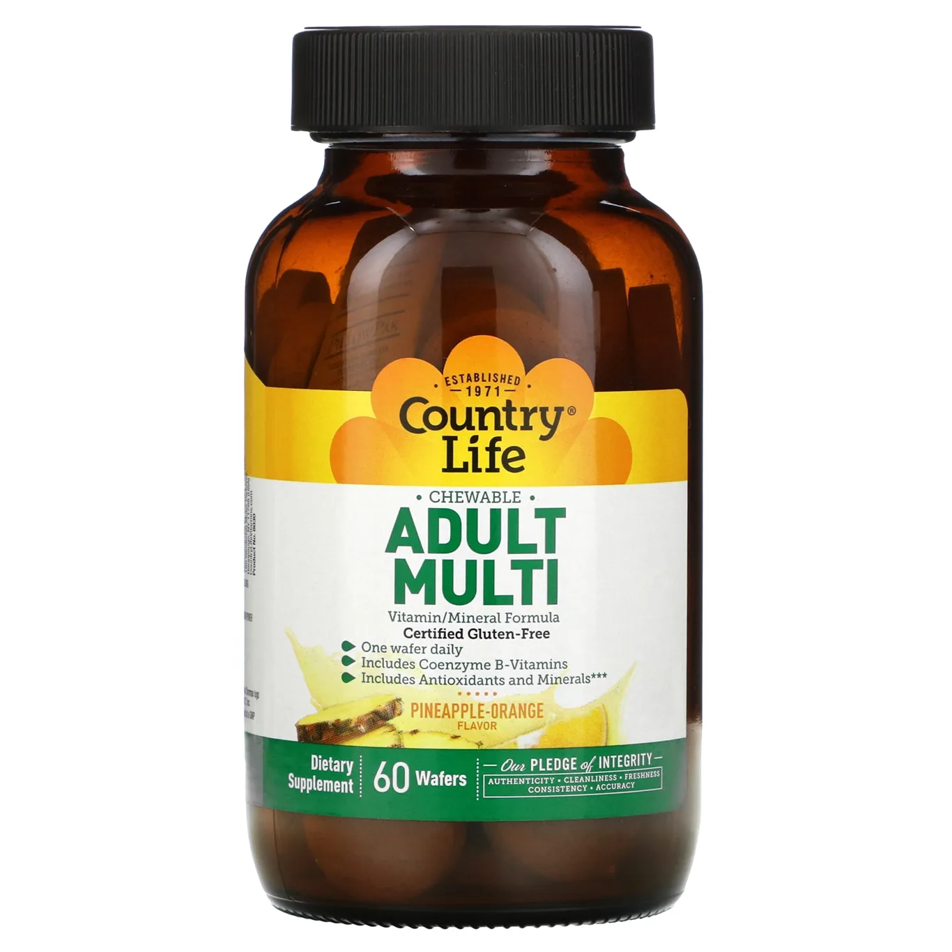 Country Life Chewable Adult Multi | Pineapple-Orange | 60 Wafers
