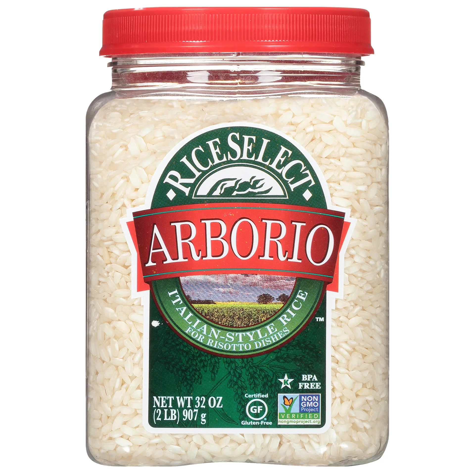RiceSelect Arborio Rice | Italian Style Rice for Risotto | 32 Ounce Jar | Single