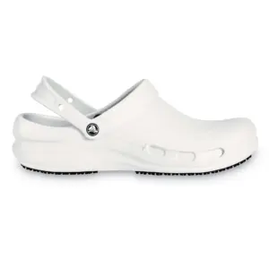 Crocs at Work Unisex Bistro Slip Resistant Clog Graphic & Solid | White | Medium | Men 4/Women 6