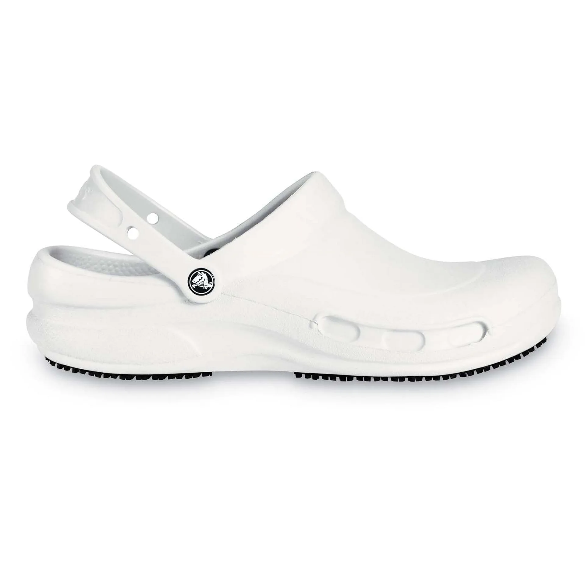 Crocs at Work Unisex Bistro Slip Resistant Clog Graphic & Solid | White | Medium | Men 4/Women 6