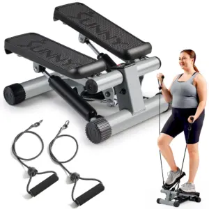 Sunny Health and Fitness Mini Steppers for Exercise at Home | Stair Step Workout Machine with Resistance Bands | Full Body Cardio | NO. 012-S | Original