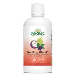 Dynamic Health Healthy Blend | For Healthy Living | Acai | Magosteen | Noni | Goji | Camu Camu | Maqui and Aloe Vera | No Gluten or BPA | Vegetarian | 32 Ounce