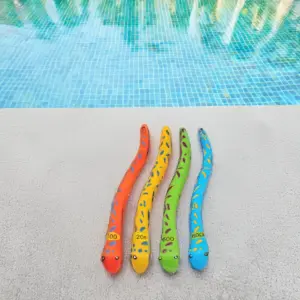 Set of 4 Vibrantly Colored Fun Moray Eel Diving Point Sticks Swimming Pool Toys 10'' (Premium Edition)