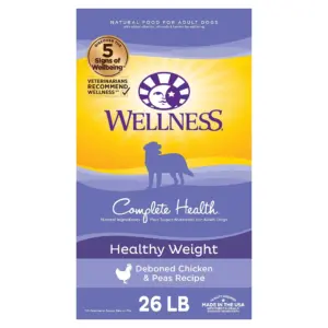 Wellness Complete Health Natural Healthy Weight Dry Dog Food | Chicken and Peas | 26-Pound Bag | 26 lbs