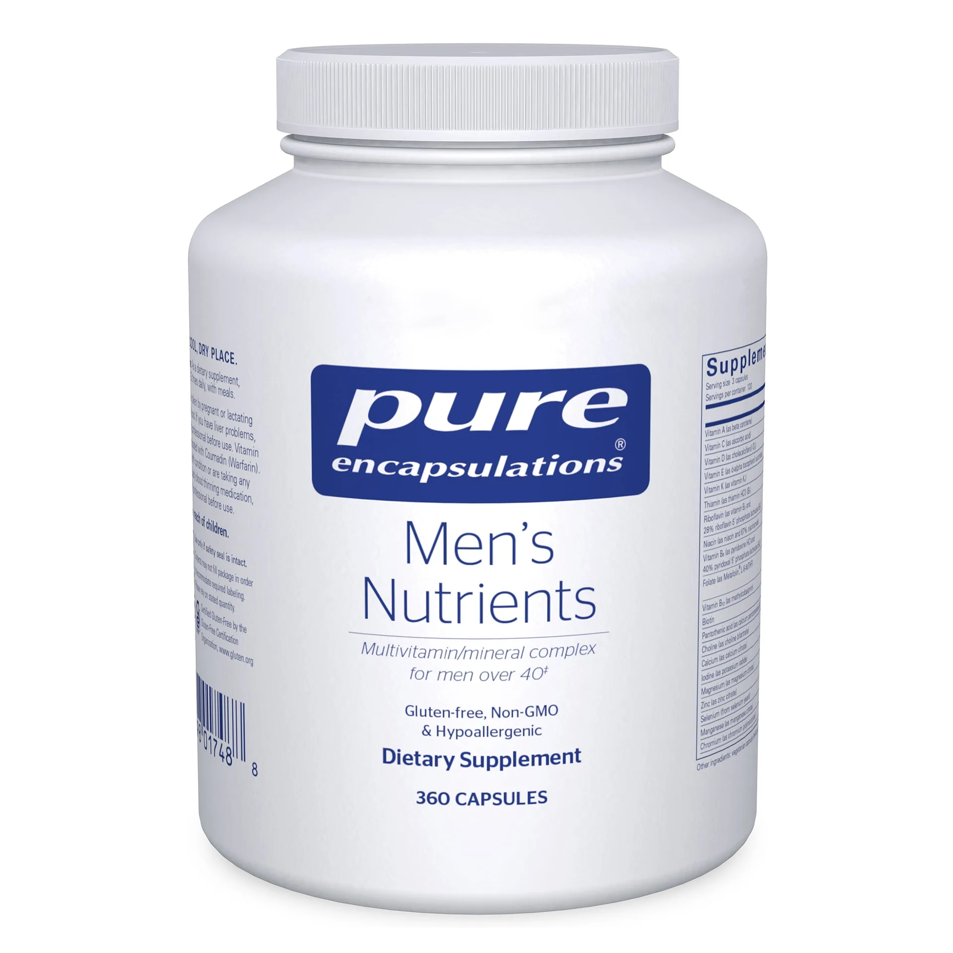 Pure Encapsulations Men's Nutrients | Multivitamin Mineral Supplement to Support Energy | Endurance | & Stamina Inch Men over 40* | 360 counts
