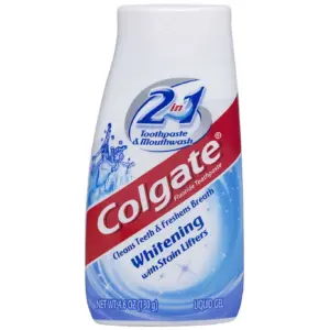 Colgate 2 Inch 1 Toothpaste & Whitening Mouthwash | Mint | 4.6 Ounce Squeeze Bottle