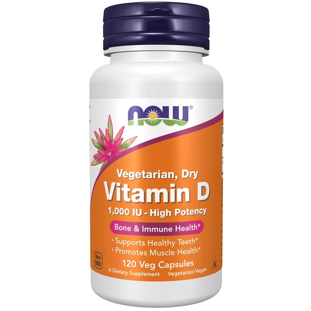NOW Supplements | Vitamin D-3 and K-2 | 1,000 IU/45 mcg | Plus Cardiovascular Support | Supports Bone Health | 120 Veg Capsules