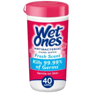 Wet Ones Antibacterial Hand Wipes | Fresh Scent | 40 Ct Canister | Hypoallergenic