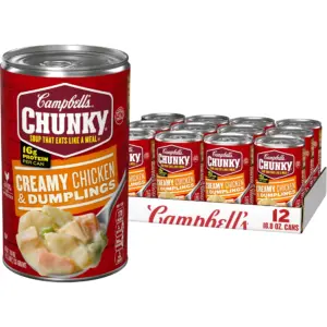 (12 pack) Campbell's Chunky Soup | Ready to Serve Creamy Chicken & Dumplings Soup | 18.8 Ounce Can