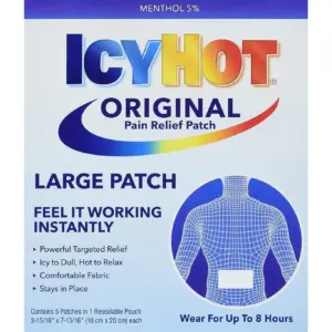 Icy Hot Parche Grande para Aliviar el Dolor Original (5 Unidades) para Espalda O Area Grande | Single