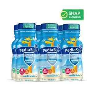 PediaSure Grow and Gain with Immune Support | 7g Protein | Vanilla | 8-fl-Ounce Bottle | 6 Shakes