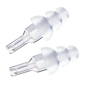 Etymotic Research ER20 High-Fidelity Earplugs (Concerts | Musicians | Airplanes | Motorcycles | Sensitivity & Universal Hearing Protection) | Standard | Clear Stem w/ Frost Tip