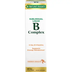 Nature's Bounty B Complex with B12 Sublingual Liquid Fast Acting Dietary Supplement | 2 Fl Ounce