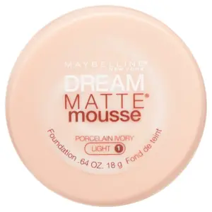 Maybelline Dream Matte Mousse Foundation | Porcelain Ivory | for All Skin Types | 0.64 Ounce | Single