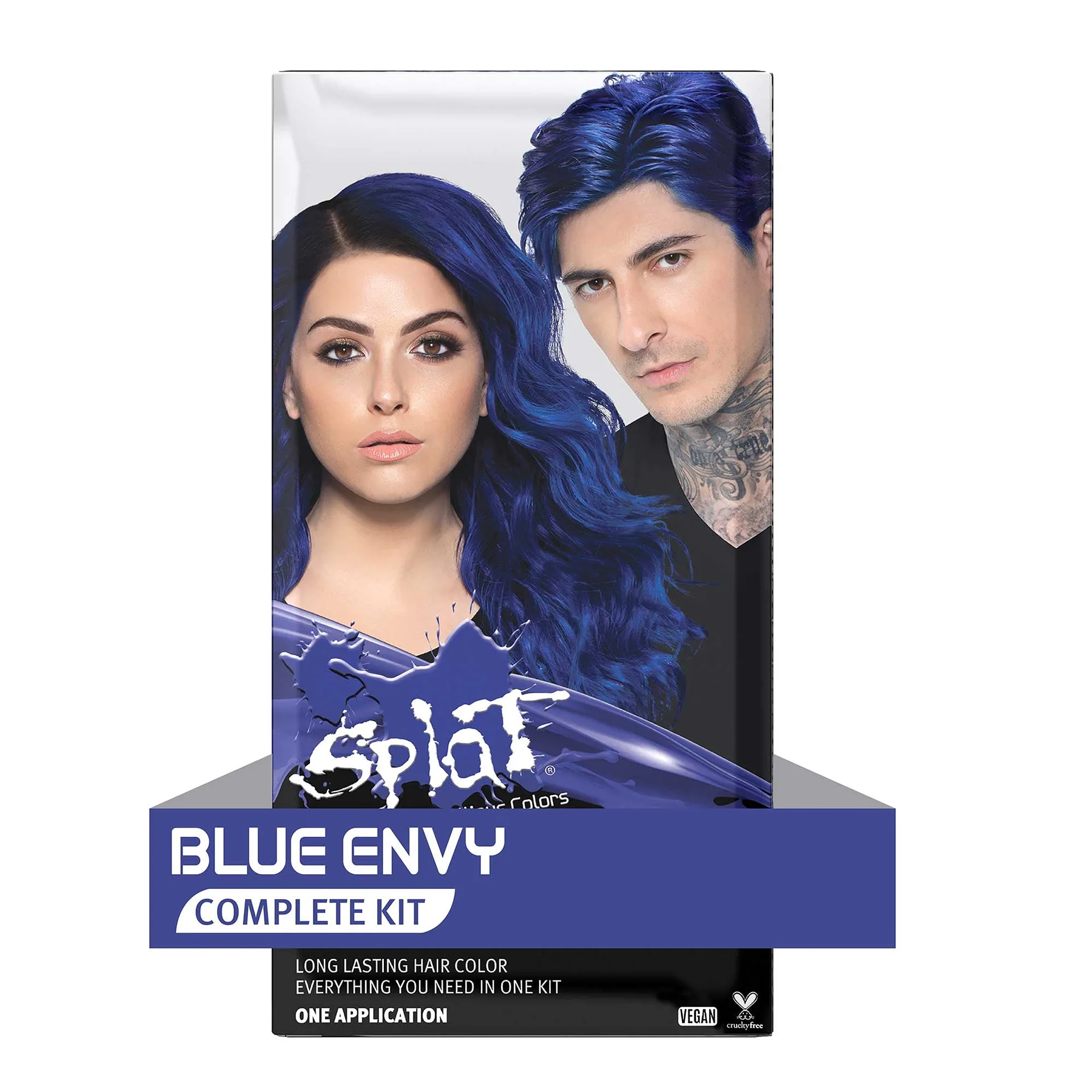 Splat Original Complete Kit | Semi-Permanent Hair Dye with Bleach | Blue Envy | BLONDES | 1