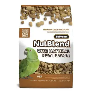ZuPreem NutBlend with Natural Nut Flavor Pelleted Bird Food for Parrots & Conures 3.25 lb | 3.25 lbs