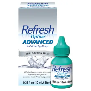Refresh Optive Advanced Lubricant Eye Drops Preserved Tears | 10 Milliliters | 1 Bottle