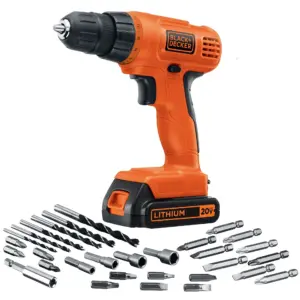 BLACK+DECKER 20V Cordless Drill/Driver | 1.5Ah | 30 Piece Set | Battery | Charger Included