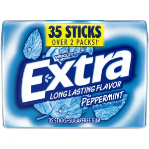Extra Gum Peppermint Sugar Free Chewing Gum | 35 Stick Bulk Pack | 35 Pieces | 35 ct