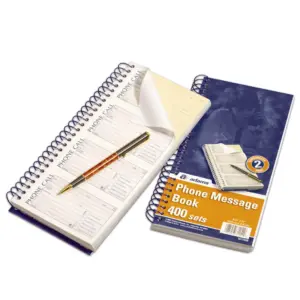 Adams Message Book/Phone Call | Carbonless Duplicate | 5.50 x 11 Inches | 400 Sets per Book (SC1154D)(5-pack of books)