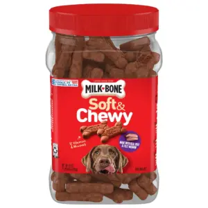 Milk Bone Soft and Chewy Dog Treats | Beef and Filet Mignon Recipe With Chuck Roast | 25oz Container | 25 fl Ounce | 25 Ounces