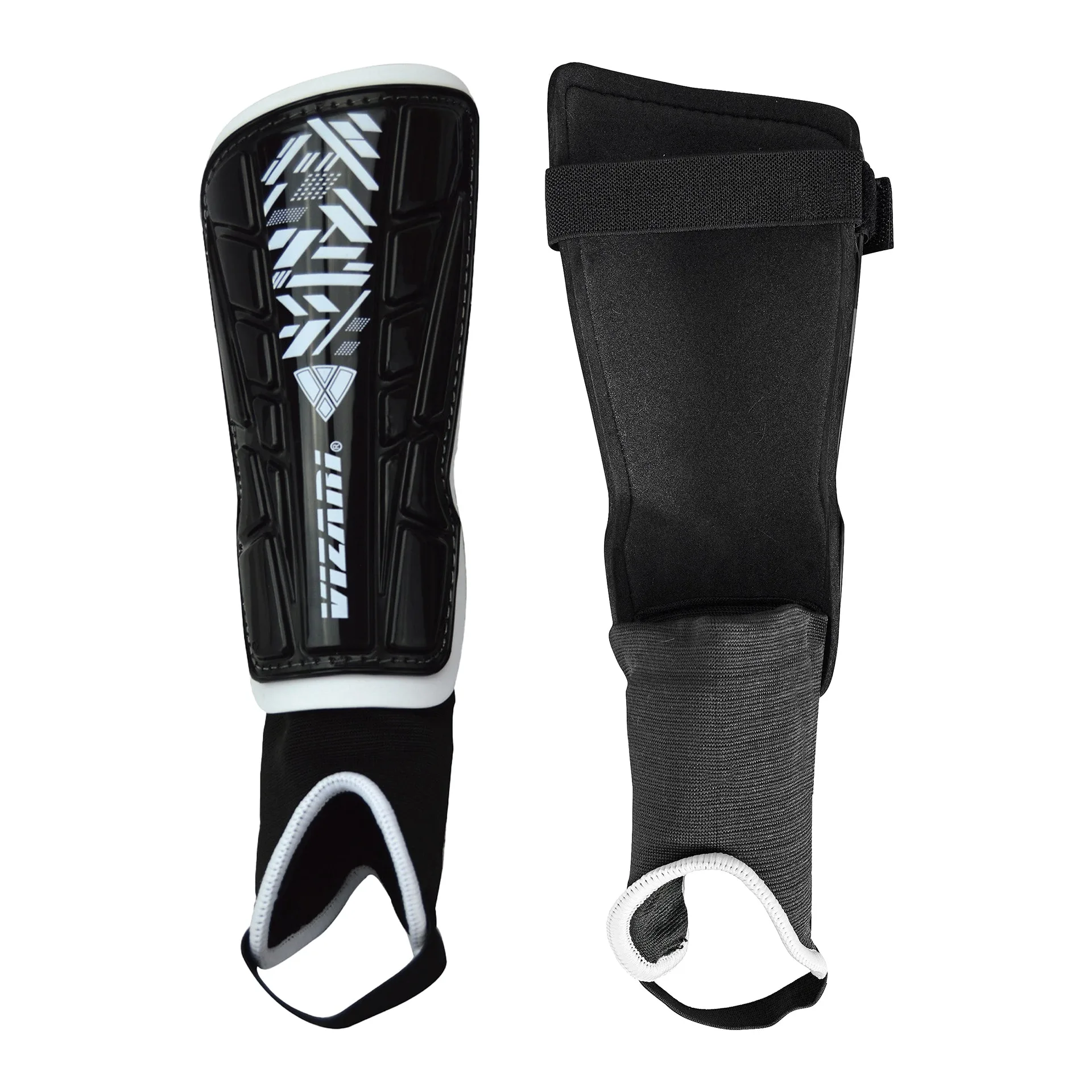 Vizari Malaga Shin Guards for Kids and Adults – Soccer Shin Guards with Ankle Protection and Foam Padding – Lightweight | Non-Slip Youth Shin Pads for Boys | Girls | Men and Women (Ages 3 to Adult) | L | Black