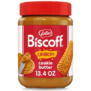 Lotus Biscoff Crunchy Cookie Butter | 13.4 Ounce | Nut-Free Spread | One Jar per Pack
