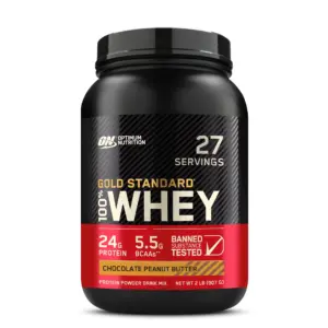 Optimum Nutrition | Gold Standard 100% Whey Protein Powder | 24g Protein | Chocolate Peanut Butter | 2 lb | 30 Servings | 2 lbs (Pack of 1)