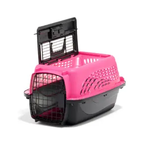 Petmate Plastic Carrier for Dogs and Cats | 2 Door Top Load Travel Kennel | Pink | for Dogs and Cats up to 10 lbs | Small | 19 x 10 x 12.80 | 19L