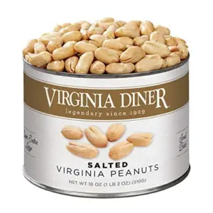 Virginia Diner | Gourmet Natural Extra Large Salted Virginia Peanuts | 18 Ounce