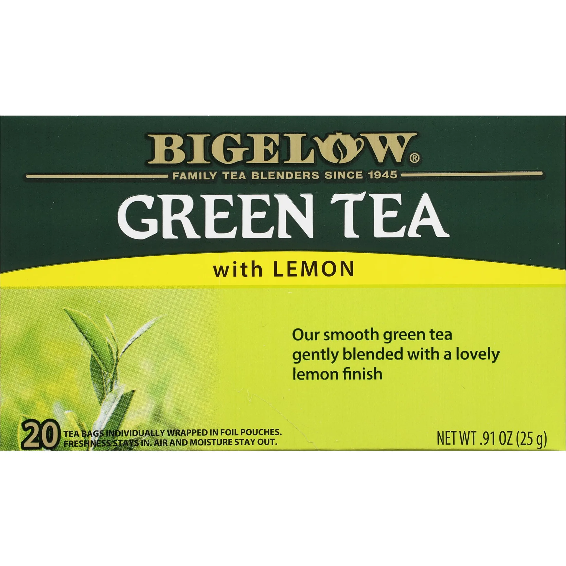 Bigelow Green Tea with Lemon | Tea Bags | 20 Count