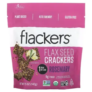 Doctor Inch The Kitchen Organic Flax Seed Crackers Rosemary | 5 Ounce | Single