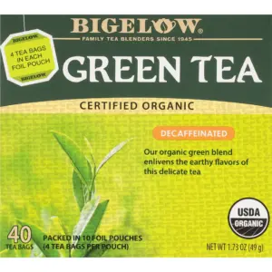 Bigelow Decaffeinated USDA Organic Green Tea Bags | 40 Count