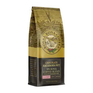 Royal Kona Coffee Medium Roast Ground Coffee | Chocolate Macadamia Flavor | 8 Ounce