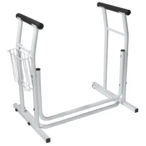 Drive Medical RTL12079 Stand Alone Toilet Safety Rail Aluminum | White