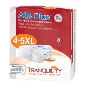 Tranquility AIR-Plus Bariatric Incontinence Brief | 4 to 5X-Large | Heavy Absorbency | 8 Ct | 1