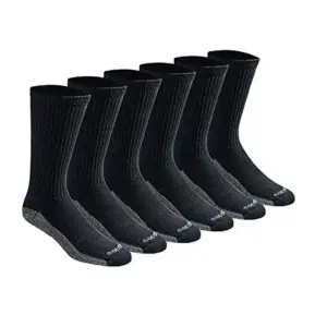 Dickies Men's Dri-tech Moisture Control Crew Socks Multipack Shoe Size: 6-12 Black (6 Pair) (Premium Edition)