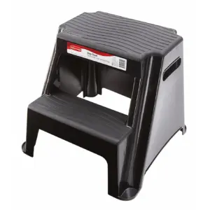 Rubbermaid RM-P2 2-Step Molded Plastic Stool with Non-Slip Step Treads 300-Pound Capacity 1 Piece (Premium Edition)