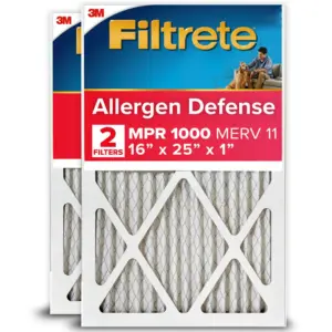 Filtrete 16x25x1 Air Filter | MPR 1000 MERV 11 | Allergen Defense | 2 Filters
