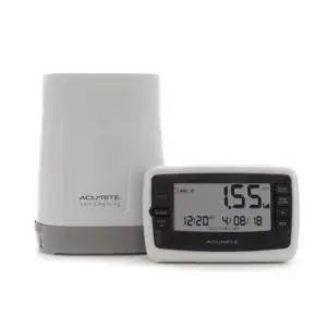 AcuRite Wireless Digital Rain Gauge with Self-Emptying Collector with Rainfall History | Alerts | & Current Date & Time (00899)