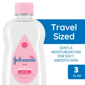 Johnson's Baby Oil | Pure Mineral Oil to Prevent Moisture Loss | Hypoallergenic,Original 3 fl. Ounce(2 Pack)