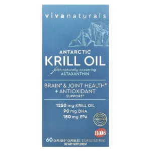 Viva Labs Krill Oil | Highest Levels of Omega-3s Inch the Industry | 1250mg/serving | 60 Capliques