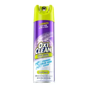 OxiClean Foam-Tastic Foaming Bathroom Cleaner | Fresh Scent | 19 Ounce Spray Can | Eliminates Soap Scum | Grime & Stains (Pack of 8)
