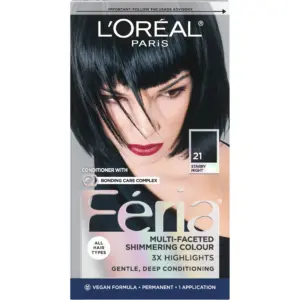 L'Oreal Paris Feria Permanent Hair Color | 21 Starry Night Bright Black | 1 | 21 Starry Night (Bright Black)