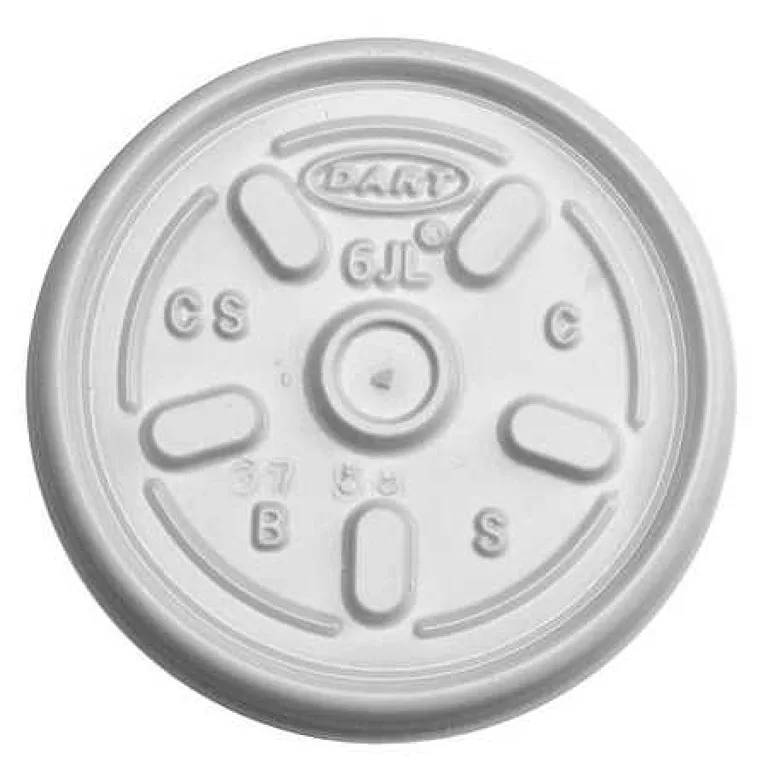 DART 6JL Lid for 2 to 6 Ounce. Hot Cup | Flat | Vented | White | Pk1000