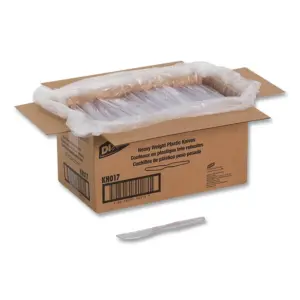 Dixie Heavyweight Polystyrene Cutlery Knives Clear 1000/Carton KH017 (Premium Edition)