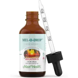Maxi Health Liquid Melatonin Drops for Kids Natural Sleep Aid 2 fl Ounce | 177 Servings with Dropper